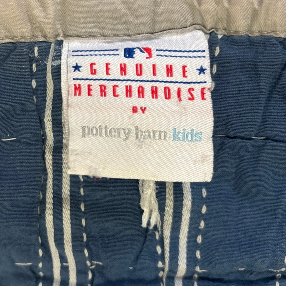Pottery Barn Kids MLB Quilt Baseball Team Logos Striped Vintage Twin 65x81